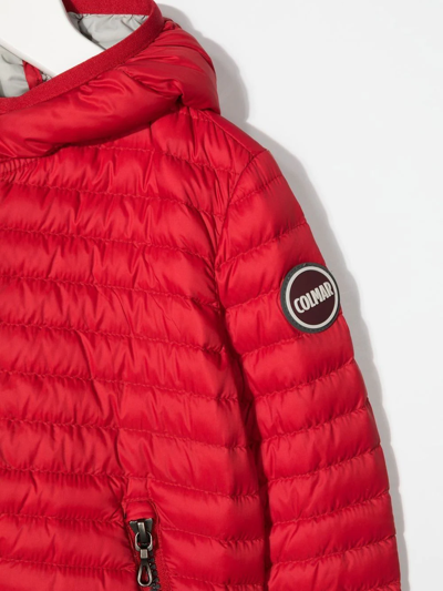 Shop Colmar Logo-patch Hooded Padded Jacket In Red