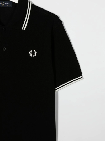 Shop Fred Perry Embroidered-logo Detail Polo Shirt In Black