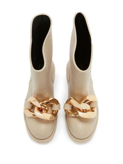 Jw Anderson Women's Chain-embellished Rubber Boots In Neutrals