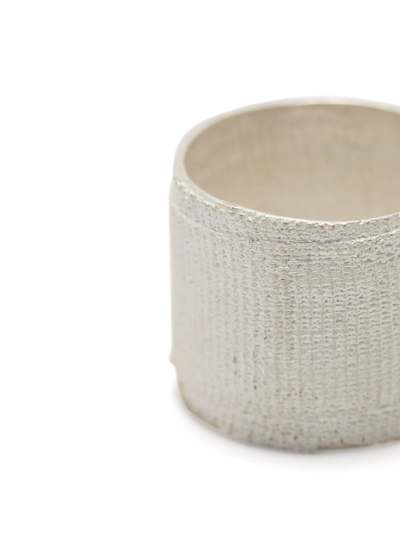 Detaj Wide-band Sterling Silver Ring In White