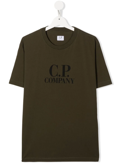 Shop C.p. Company Teen Graphic-print T-shirt In Green