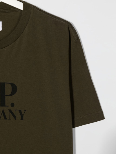 Shop C.p. Company Teen Graphic-print T-shirt In Green