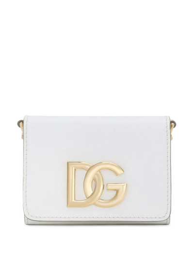 Shop Dolce & Gabbana Micro 3.5 Leather Crossbody Bag In White
