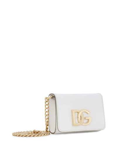 Shop Dolce & Gabbana Micro 3.5 Leather Crossbody Bag In White