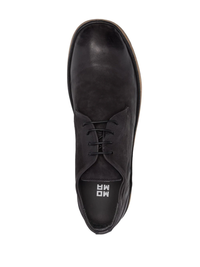 Shop Moma Almond-toe Leather Derby Shoes In Black