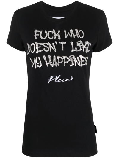 Shop Philipp Plein Sexy Pure Rhinestone-embellished T-shirt In Black