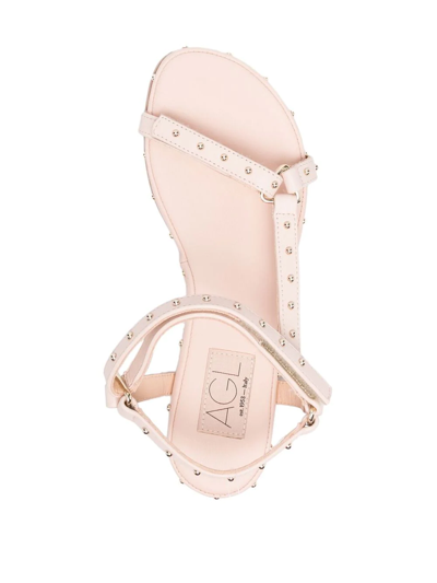 Shop Agl Attilio Giusti Leombruni Stud-detailing Open-toe Sandals In Pink