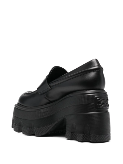 Shop Casadei Rock 110mm Platform Loafers In Black