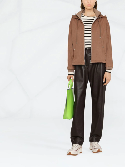 Herno Layered Drawstring Hood Jacket In Neutrals