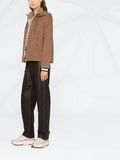 Herno Layered Drawstring Hood Jacket In Neutrals
