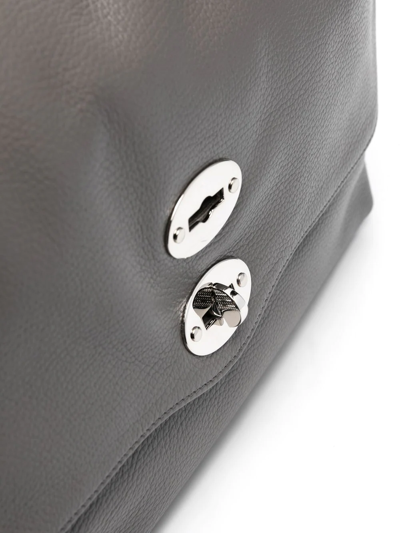 Zanellato Postina Rimboccata Tokyo Baby Leather Handbag In Grey
