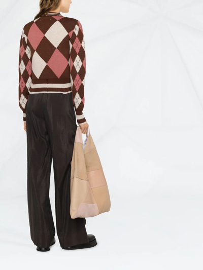 Shop Golden Goose Intarsia-knit Long-sleeve Jumper In Brown