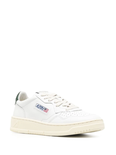Autry Blue Leather Sneakers In White