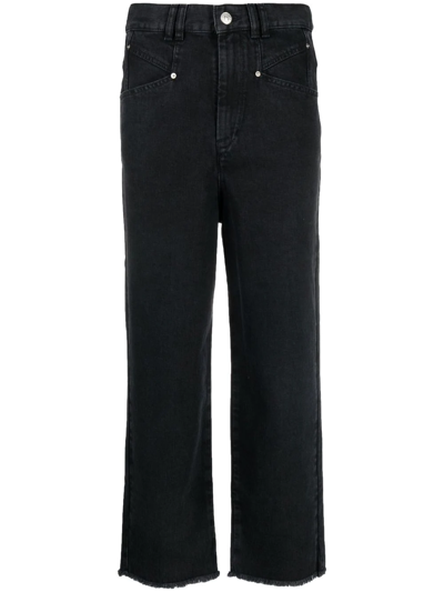 Shop Isabel Marant Straight-leg Denim Jeans In Black