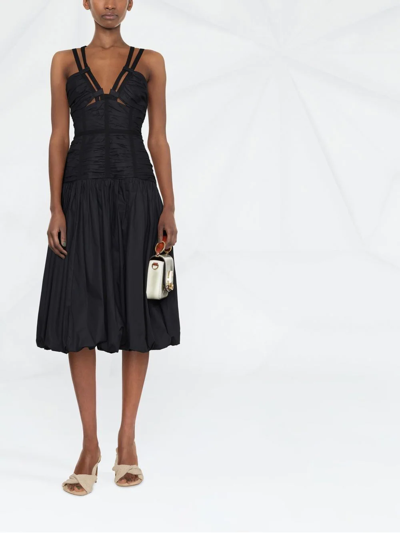 Shop Ulla Johnson Strap-detail V-neck Dress In Black