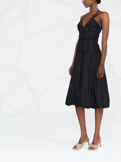 Shop Ulla Johnson Strap-detail V-neck Dress In Black