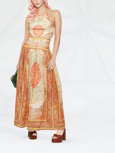 Shop Zimmermann Anneke Cut-out Maxi Dress In Orange