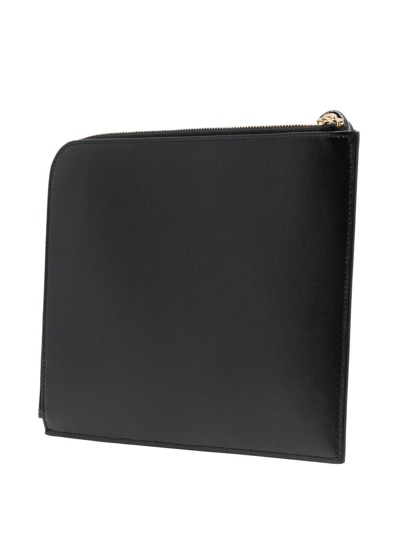 Shop Jil Sander Logo-print Clutch Bag In Black