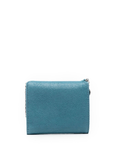 Shop Stella Mccartney Small Falabella Flap Wallet In Blue