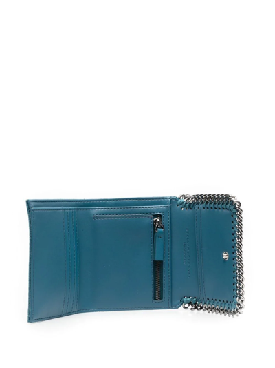 Shop Stella Mccartney Small Falabella Flap Wallet In Blue