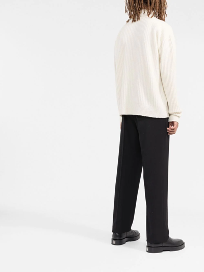 Balmain Button-embossed Knitted Jumper In Neutrals