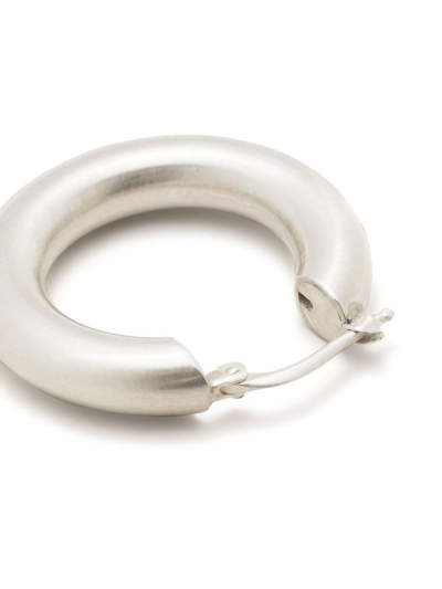 Shop Jil Sander Medium Hoop Earrings In Silver