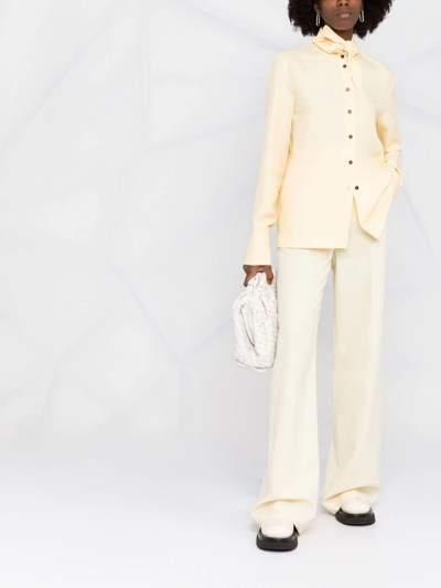 Jil Sander Pussy-bow Collar Blouse In Yellow