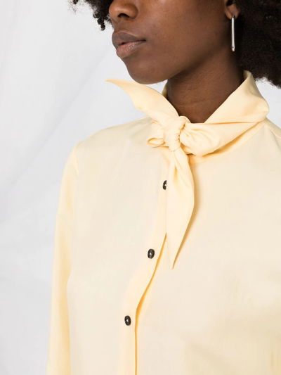 Shop Jil Sander Pussy-bow Collar Blouse In Yellow