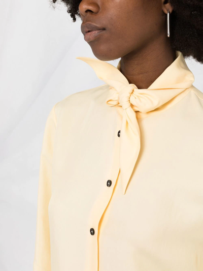 Jil Sander Pussy-bow Collar Blouse In Yellow