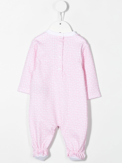 Shop Balmain Logo-print Baby-grow Set In Pink