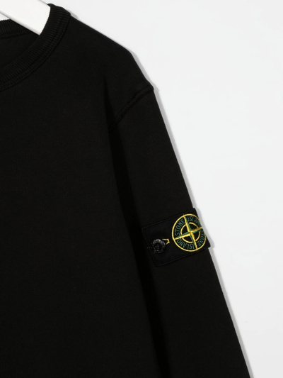 Shop Stone Island Junior Logo-patch Sweatshirt In Black