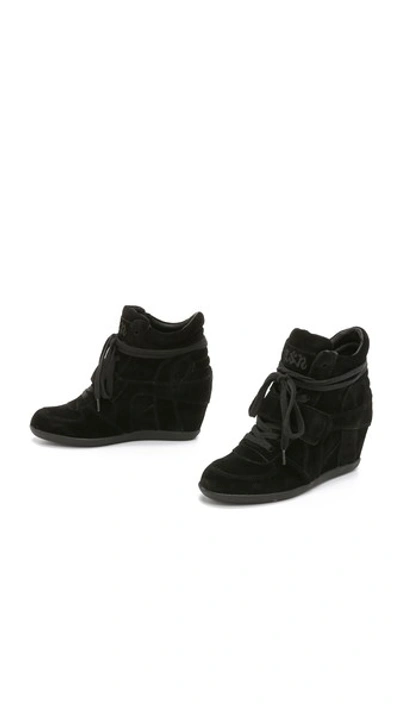 Shop Ash Bowie Wedge Trainers In Black