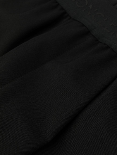 Shop Moncler Logo-waistband Wide-leg Trousers In Black