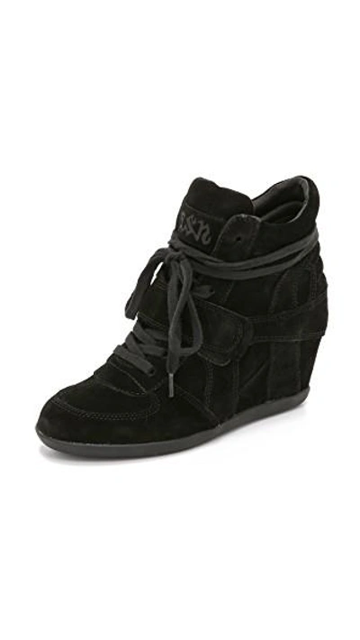 Shop Ash Bowie Wedge Trainers In Black