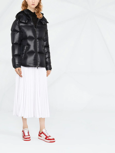 Shop Moncler Logo-patch Padded Down Jacket In Black