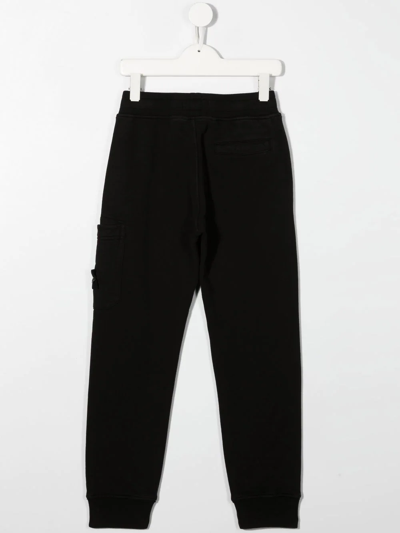Stone Island Fleece Track Pants In Black