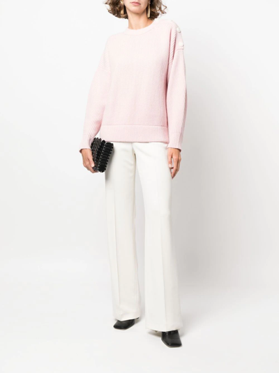 Shop Yves Salomon Button-shoulder Cashmere Jumper In Pink