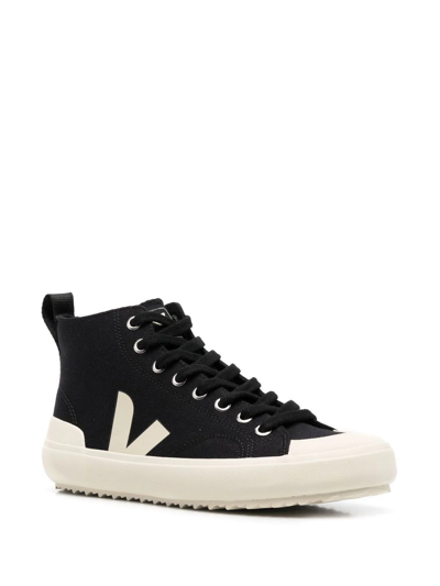 Shop Veja High-top Lace-up Trainers In Black