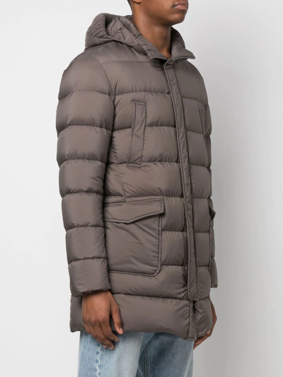 Herno Padded Hooded Down Jacket In Green