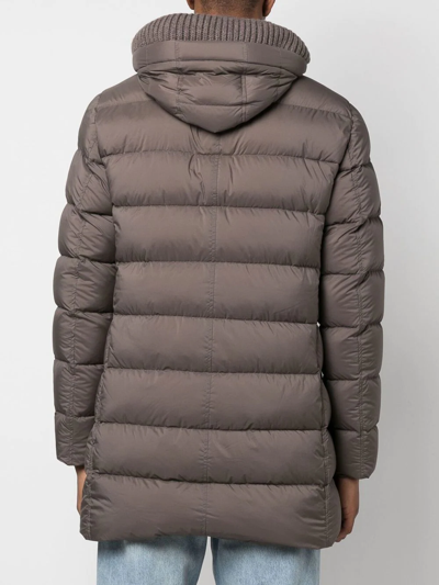 Herno Padded Hooded Down Jacket In Green