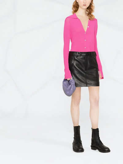 Shop Tom Ford High-waisted Leather Miniskirt In Black