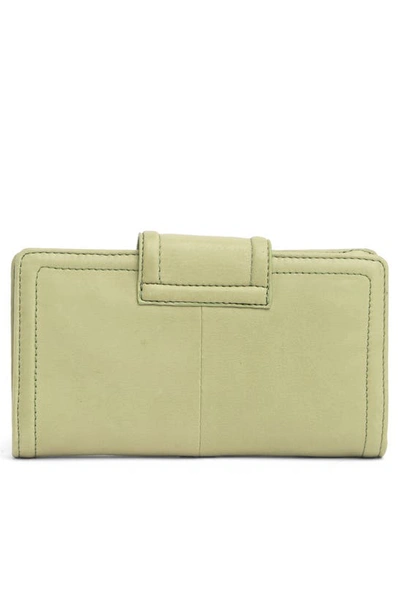 Shop American Leather Co. Lucas Slim Leather Wallet In Pottery Green