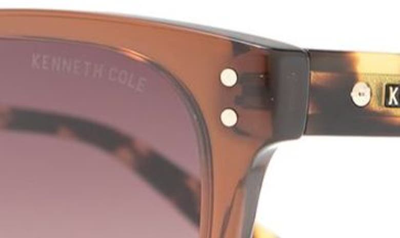 Kenneth Cole 52mm Square Sunglasses In Shiny Dark Brown / Brown