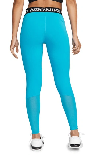 Nike Pro Hyperwarm Fade Tights - Women's - Blue / Light Green
