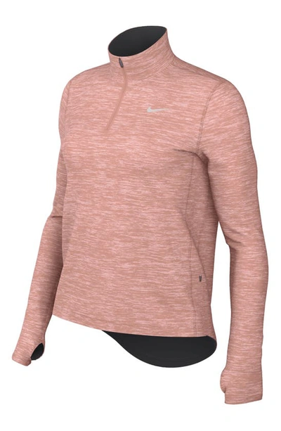 Nike Dri-fit Half-zip Long Sleeve Top In Pale Pink In Madder Root/ Atmosphere