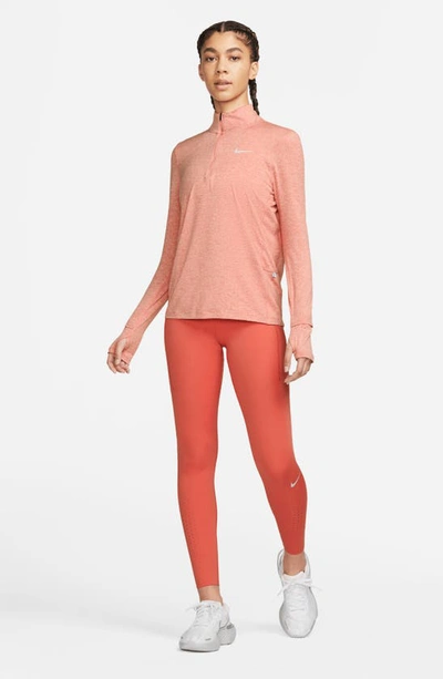 Nike Dri-fit Half-zip Long Sleeve Top In Pale Pink In Madder Root/ Atmosphere
