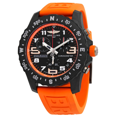 Shop Breitling Endurance Pro Chronograph Quartz Black Dial Men's Watch X82310a51b1s1 In Black / Orange