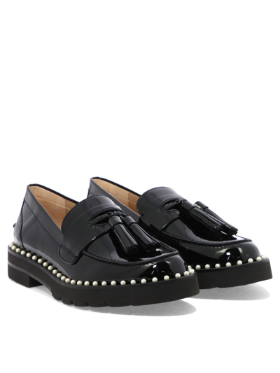 Shop Stuart Weitzman "mila Lift Pearl" Loafers In Black  