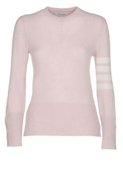 Shop Thom Browne 4 Bar Sweater In Lt Pink