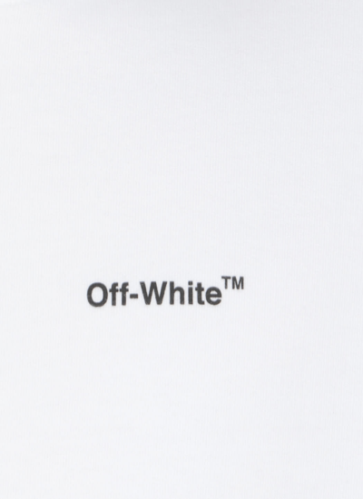 Off-white Wave Diagonal Brand-print Cotton-jersey Hoody In White Blac